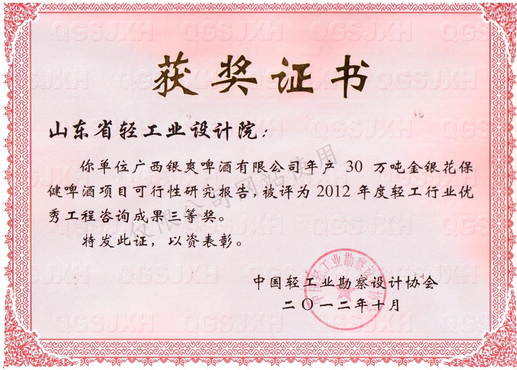 2012廣咨詢(xún)獎(jiǎng)西銀爽啤酒